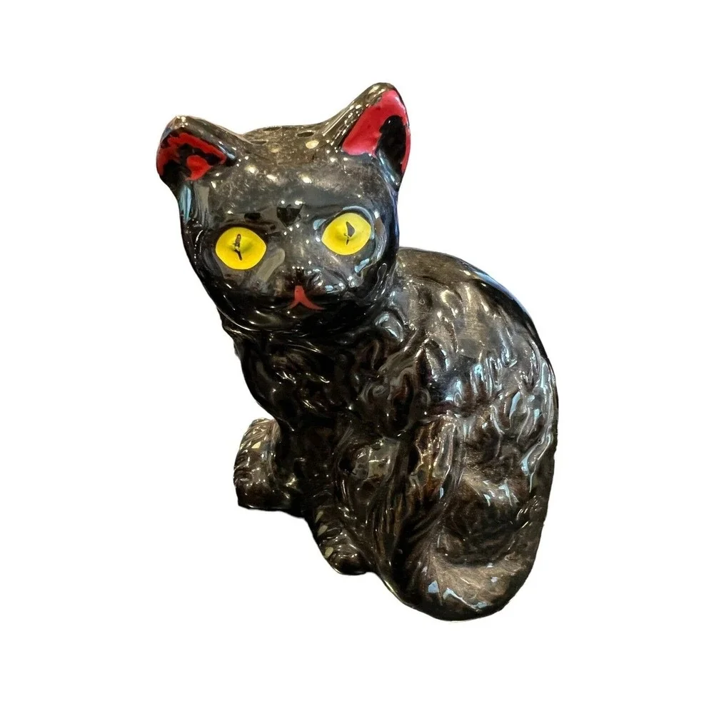 ENESCO IMPORTS JAPAN Black Cats Salt and Pepper Shakers Large‎